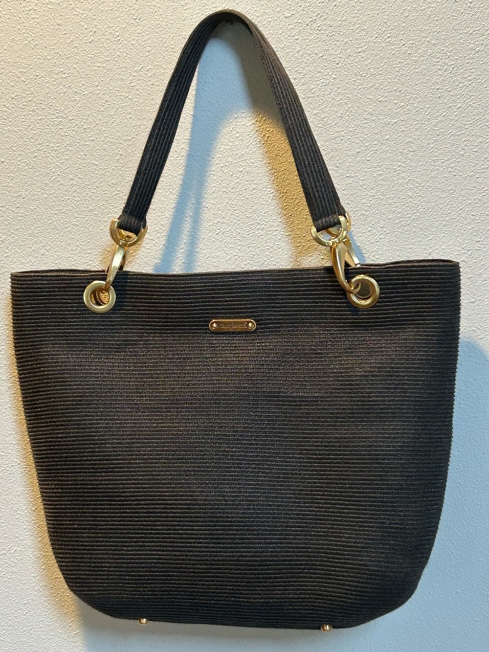 Eric Javits New York Signature Squishee Tote Shoulder Bag Black Lined